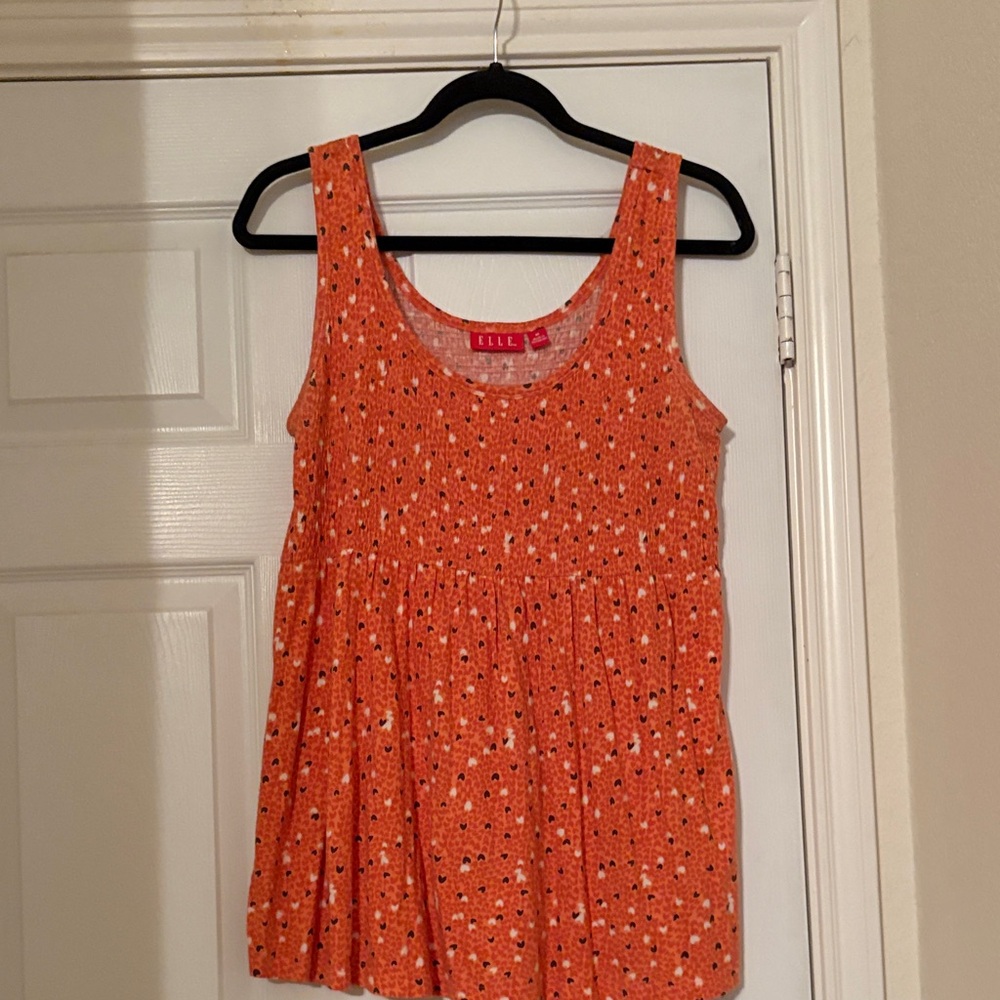 Elle Orange Floral Tank Top